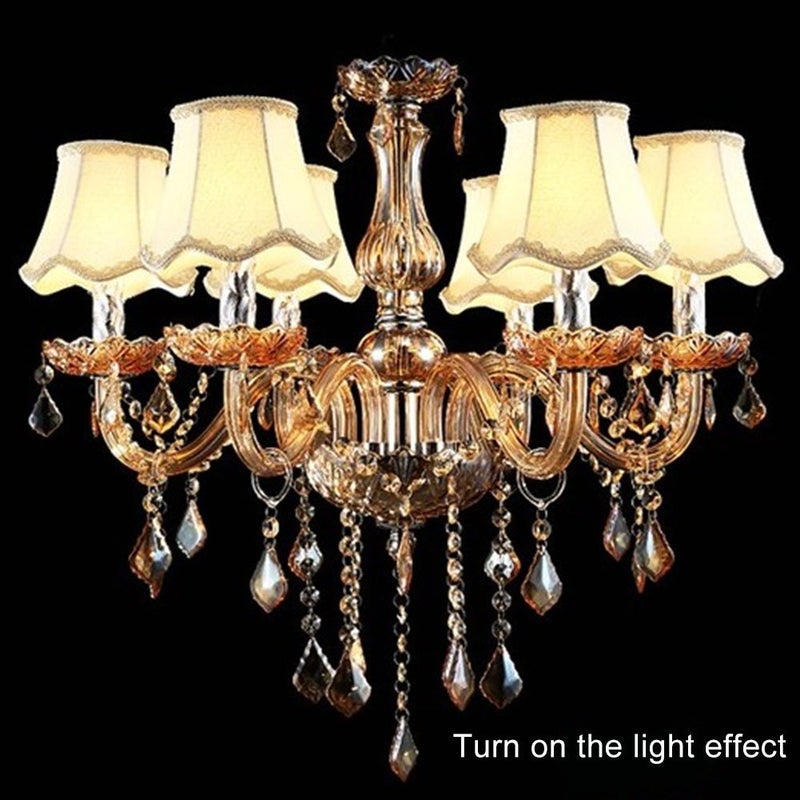 Fuloon Modern European Style Droplight Wall Lamp Candle Chandelier Lamp Shade 6 pcs Set (White) - Image 3